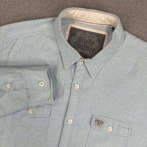 Slade Wilder Shirt Mens Large Light Blue Oxford Long Sleeve Button Down Utility